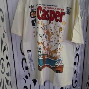 Casper The Friendly Ghost Bath Tub Graphic T Shirt White XL XLT NWT Cotton